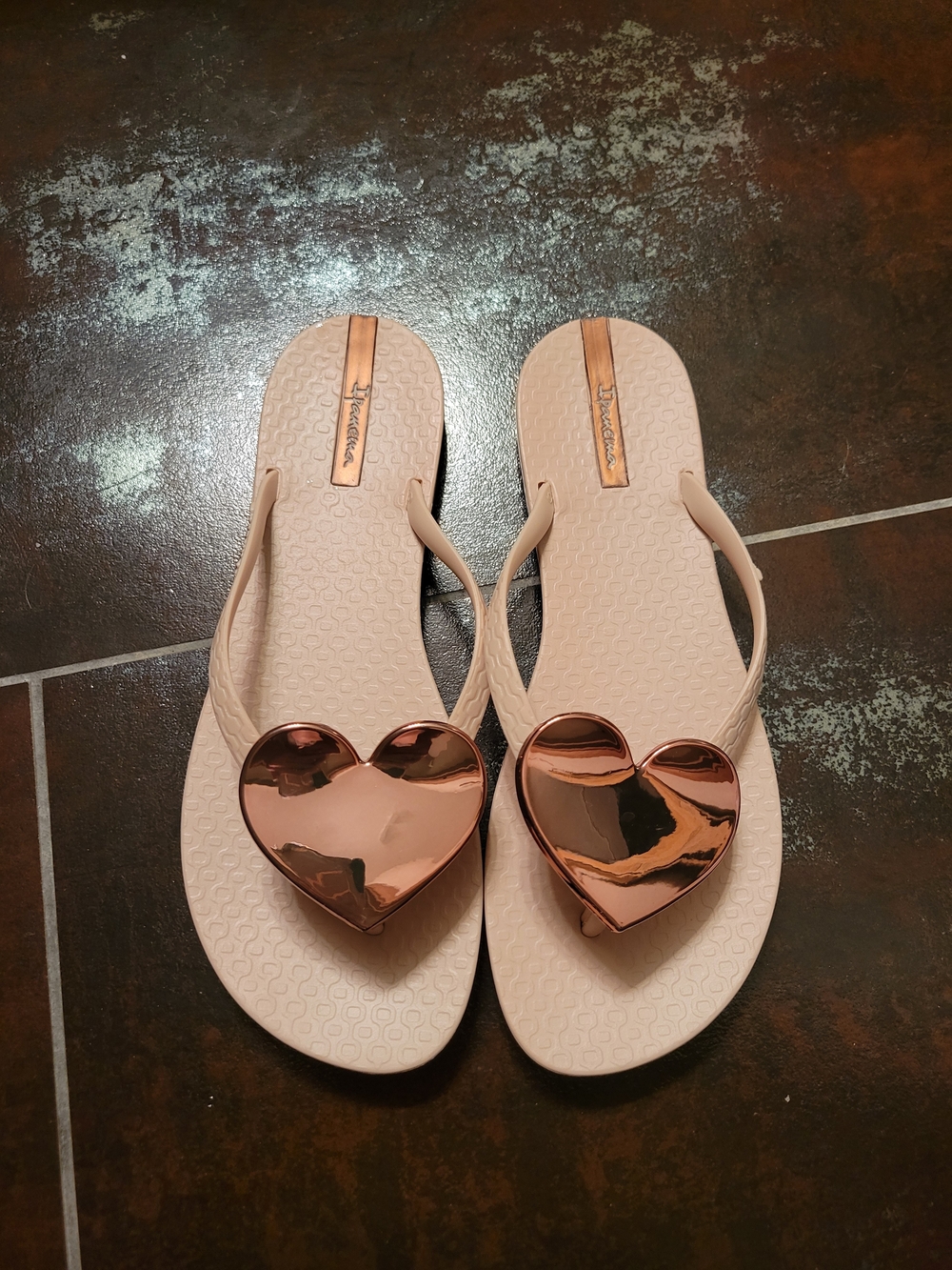 Ipanema Heart Flip Flops Size 7
